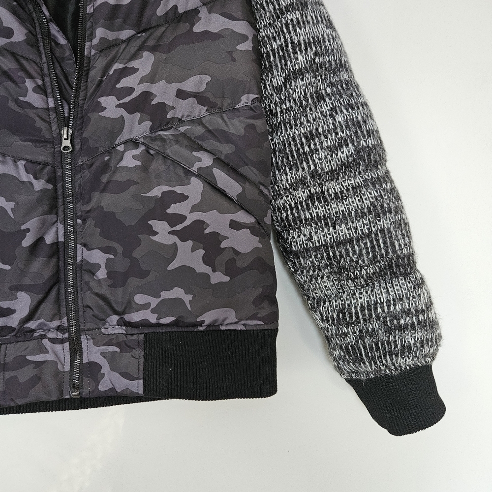 Issey Miyake Tete Homme Black On camo puffer gray sweater jacket size M - Picture 2 of 9